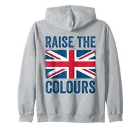Raise the Colours British Flag Graphic Union Jack England Zip Hoodie