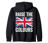 Raise the Colours British Flag Graphic Union Jack England Zip Hoodie