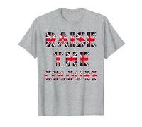 Raise The Colours British Pride National Flag Patriotic T-Shirt, Men, Heather Grey, Medium