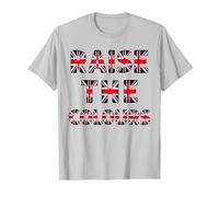 Raise The Colours British Pride National Flag Patriotic T-Shirt, Men, Silver Grey, X-Large