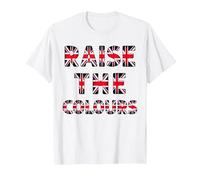 Raise The Colours British Pride National Flag Patriotic T-Shirt, Men, White, 4X-Large