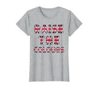 Raise The Colours British Pride National Flag Patriotic T-Shirt, Women, Heather Grey, XX-Large