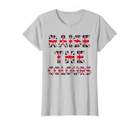 Raise The Colours British Pride National Flag Patriotic T-Shirt, Women, Silver Grey, Medium
