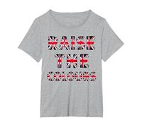Raise The Colours British Pride National Flag Patriotic T-Shirt, Women's Plus, Heather Grey, 6X