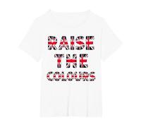Raise The Colours British Pride National Flag Patriotic T-Shirt, Women's Plus, White, 3X