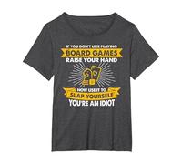 Raise Your Hand Slap Yourself - Hobby Playing Board Games T-Shirt, Women's Plus, Dark Heather Grey, 3X