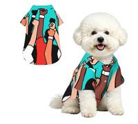 Raised Arms Cheer XL Pet Hawaiian Shirt for Small Dogs-Cute Summer Beach Outfit for Puppy, Soft Breathable Cat Clothes with Buttons