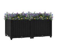 Raised Bed Black Polypropylene 80x40x38 cm Outdoor Deep Planter Heavy-Duty XL [EEK: A]