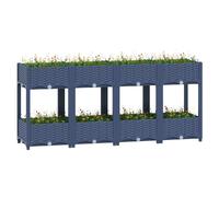 Raised Bed Blue Grey Polypropylene 160x40x71cm Deep Garden Planter for balcony.