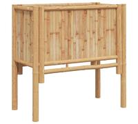 Raised Bed Bamboo Planter Brown 70x35x70cm Outdoor Minimalist Durable For Garden