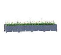 Raised Bed Dark Grey 160x40x23 cm Polypropylene Garden Planter Durable For Patio [EEK: A]