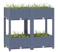 Raised Bed Dark Grey Polypropylene 80x40x71 cm Outdoor Planter Box for Home Use