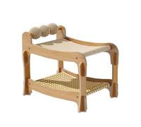 Raised Bed for Cats, Washable Wooden Hammock with Two Layers, Scratcher Bunk Bed for Feline Pets - in the Home, Bedroom or Residence, Balcony, Bedroom, Living Room and Living Room