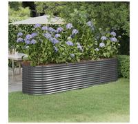 Raised Bed Galvanised Steel Anthracite 296x80x68 cm Weatherproof HeavyDuty Large