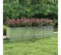 vidaXL Garden Raised Bed 320x80x77 cm Galvanized Steel Silver Flower Box Pot