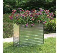 vidaXL Garden Raised Bed 100x40x77 cm Galvanized Steel Silver Flower Box Pot