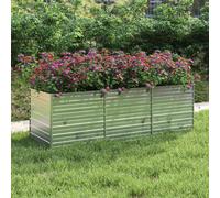 vidaXL Garden Raised Bed 240 cm Galvanized Steel Silver Planter Flower Box
