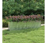 vidaXL Garden Raised Bed 320x40x77 cm Galvanized Steel Silver Flower Box Pot