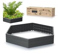Raised Bed, Garden Bed, Planter Box, Flower Box, Plant Pot, Brown and Anthracite, Hexagon (Anthracite)