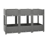 Raised Bed Light Grey 120x40x71 cm Polypropylene Deep Planter for Balcony Patio