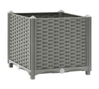 Raised Bed Light Grey Polypropylene 40x40x38 cm Deep Balcony Herb Planter Mini