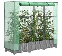 vidaXL Raised Bed with Greenhouse Cover Rattan Look 120x40x123 cm