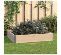 Raised Bed Natural Pine 100x100 cm Solid Pine Wood Foldable Stackable 20mm Galv.