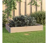 Raised Bed Natural Pine 80x120x19cm Solid Wood Stackable Foldable Planter Galv.