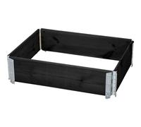 Raised Bed Plant Bed Vegetable Bed 80 X 60 X 19.5 Cm Stackable Galvanized Black