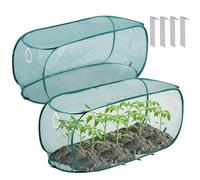 Raised Bed Plant Cover, 2Pcs Pop-Up Garden Mesh Net Cover With 12 Nails | No Build & Foldable Plants Protection Tent For Protect Plant Vegetable Fruit From Birds Animals 100x45x40cm