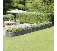 Raised Bed Planter Anthracite Powder-Coated Steel 368x80x68 cm Deep Oval