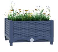 Raised Bed Planter Blue Grey 40x40x23cm Polypropylene Deep Balcony Garden Urban