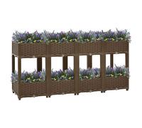 Raised Bed Planter Brown 160x40x71cm Polypropylene Deep Patio Vegetable Garden-