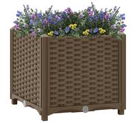 Raised Bed Planter Brown PP Polypropylene 40x40x38cm Garden Planter Deep Square [EEK: A]