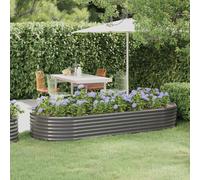 Raised Bed Planter Galvanised Steel Grey 249x100x36 cm Heavy Duty Garden Bed XL