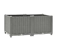 Raised Bed Planter Light Grey 80x40x38cm Polypropylene Deep Balcony Garden Herb