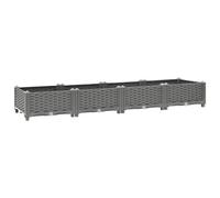 vidaXL Rectangular Raised Bed - Durable Polypropylene Outdoor Garden Planter in Black, Ideal for Plants, Vegetables, Herbs and Flowers, 160x40x23 cm