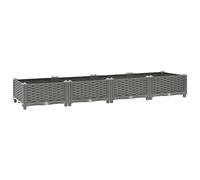 Raised Bed Polypropylene Light Grey 160x40x23cm Outdoor Planter Box Deep Sturdy [EEK: A]