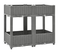 Raised Bed Polypropylene Light Grey 80x40x71 cm Deep Garden Planter Box Large.