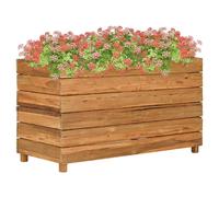 Raised Bed Recycled Teak Wood & Steel Rack 100x40x55 cm Indoor Outdoor Patio XL