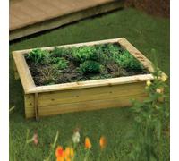 Raised Bed / Sandpit - L120 x W120 x H23.5 cm Rowlinsons Brown One Size