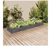 Raised Bed Solid Fir Wood Grey 240x60x25cm Planter Garden Vegetable Herb Lined.