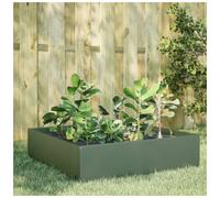 Raised Bed Steel Olive Green 100x100x25cm Raised Garden Planter Box for veggies