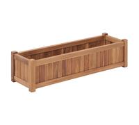Raised Bed Teak Wood Planter 100x30x25 cm Natural Teak Indoor Outdoor Large Pro