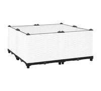 Raised Bed White PP 80x80x38 cm Garden Planter Balcony Patio Herbs Vegetable Bed