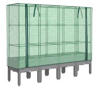 Raised Bed with Greenhouse Cover Plant Box Garden Planter Rattan Look vidaXL