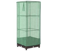 Raised Bed with Greenhouse Cover Plant Box Garden Planter Rattan Look vidaXL