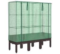 Raised Bed with Greenhouse Cover Plant Box Garden Planter Rattan Look vidaXL