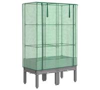 Raised Bed with Greenhouse Cover Plant Box Garden Planter Rattan Look vidaXL