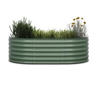 blumfeldt High Grow Extended Raised Bed for Garden, 300L Semi-Circular Planter in Rust-Proof Galvalume Steel, 150x60x43cm - Ergonomic Design for Vegetables, Herbs & Flowers, Easy Assembly